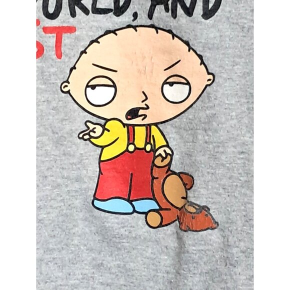 Family Guy Stewie Griffin Graphic T-Shirt Size XL Gray Cotton Short Sleeve Mens - Picture 3 of 5
